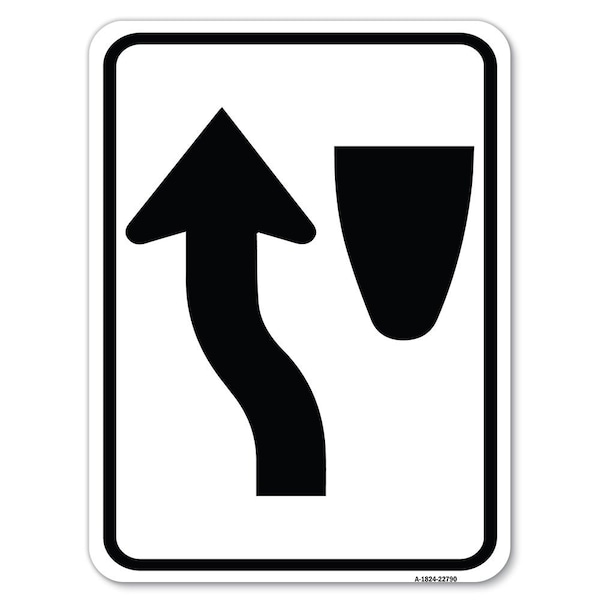 Traffic Sign Keep Left Symbol Heavy-Gauge Aluminum Rust Proof Parking Sign, 18" x 24", A-1824-22790